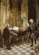 franz schubert a romanticized artist s impression of bach s visit to frederick the great at the palace of sans souci in potsdam Sweden oil painting artist